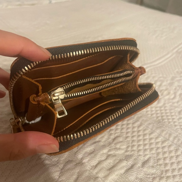 Portland Leather Small Zip Wallet in Honey - Picture 2 of 5